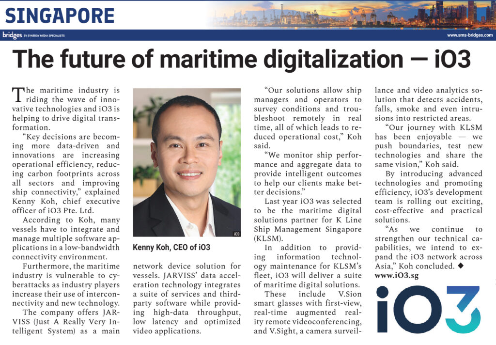 THE FUTURE OF MARITIME DIGITALIZATION — IO3